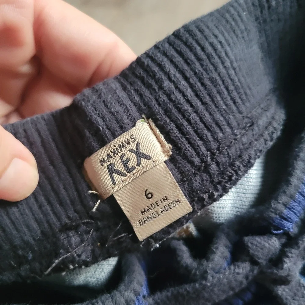 Maximus Rex Denim Joggers Boys Size 6 Blue Knit Waist Cuffs Stretch Play Jeans